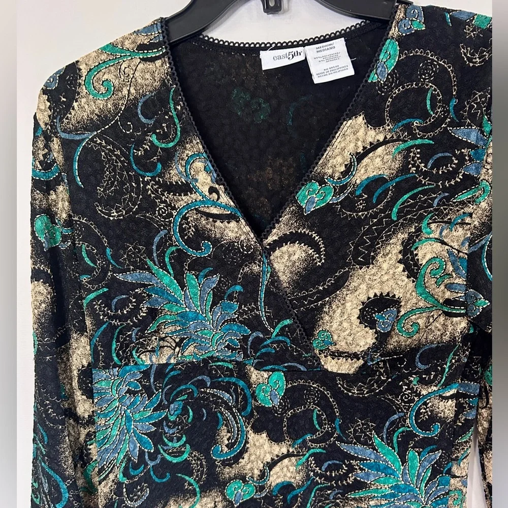 Y2K EAST 5TH Babydoll Metallic Celestial Top Whimsigoth Fairy Grunge 90s Size M - Picture 8 of 16
